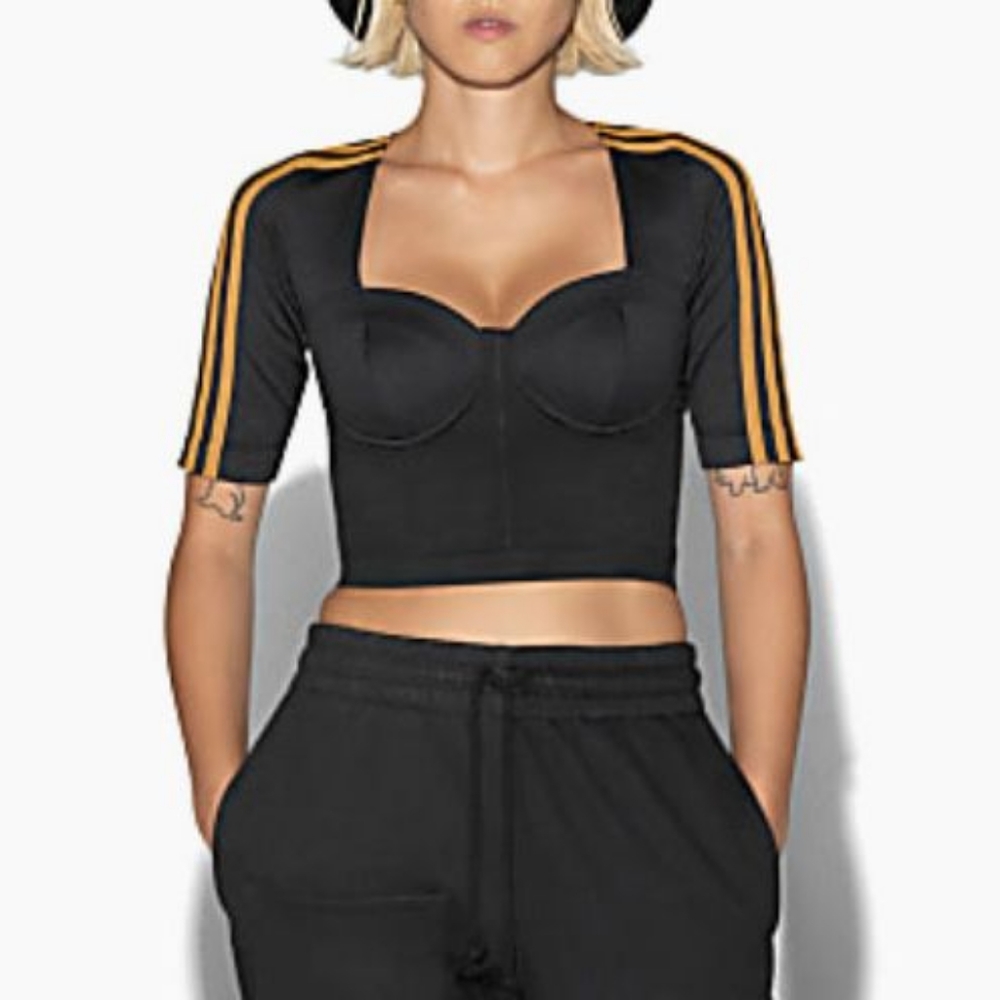 IVY PARK Black and Gold Crop Top